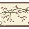 Dundee Deco DDAZBD9033 - Bordo adesivo per carta da parati, motivo bacche d'inverno su rampicanti, 4,57 m x 17,78 cm, retro