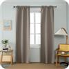 GIRASOLE HOME Coppia Tende Barbados Termiche Totalmente Oscuranti 2 Pannelli da 70x240cm con Tasca, Tortora