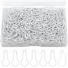 NQEUEPN 500 Pezzi 22x10mm Spille da Balia, Safety Pins Spille da Balia in Metallo Piccole Spille da Balia a Forma di Guardia per Vestiti Artigianato Quilting Cucito Ciondoli Bottoni (Bianco)