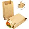 Majillux 100 Sacchetti di Carta Kraft 9 x 20 x 5 cm, Sacchettini Carta Piccoli per Alimenti, Buste di Carta, Sacchetto Pane - Sostenibili e Riciclabili - Prodotte in Europa