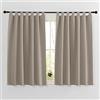 PONY DANCE Tenda Oscurante per Cucina da Interno con Passanti 2 Pezzi 140x137 CM Tende Termiche Isolanti per Finestre Piccole Curtains Corte per Finestre, Sabbia
