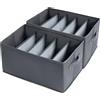 Niviy Organizer Armadio 5 Ampi Scomparti Scatole Portaoggetti Pieghevole Salvaspazio Materiale Robusto con Maniglia e Piastra di Base Adatto per Jeans Maglioni Giacche Felpa 2 Pezzi 43X30X25CM