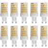 Jiotouhu G9 LED Lampadina, 1000 lm, bianco caldo 3000K, 10W sostituisce le lampadine alogene da 100W, non dimmerabile, lampadine per lampadari, plafoniere, applique, CA 220-240 V, 10 pezzi