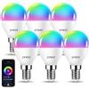 LVWIT Lampadina Alexa, Lampadina Smart E14 Wifi, 5W Equivalenti a 40W 470Lm, G45, Lampadine Smart con Telecomando Compatibile con Alexa, Echo, Google Assistant, 16 Milioni di Colori RGBWW,6 Pcs