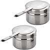Yardwe Supporto per carburante in acciaio inox, 2 pezzi, per scaldavivande in scatola, per scaldare il combustibile con coperchio in acciaio inox, per barbecue, feste, buffet
