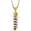 PAURO Collana Unisex Acciaio Inossidabile Barbiere Negozio Segno Durante Girare la Luce Oro