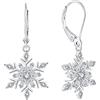 JO WISDOM Orecchini Fiocco di neve Argento 925 Donna con 3A Zirconia Cubica,Orecchini per le Ragazze delle Donne