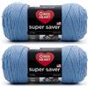 Red Heart Super Saver Jumbo - Filato pervinca, 2 confezioni da 396 g, acrilico, 4 medio (pettinato) - 700 metri - per maglia/uncinetto