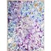 DRW Quadro tela con cornice in legno naturale con fiori astratti nei toni blu e malve 142.4x102.4x4.3 cm