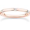 THOMAS SABO Anello da donna con pietre bianche, in argento sterling 925, placcato oro rosa 750, TR2396-416-14, 48, Argento sterling, Zirconia cubica