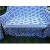 Pago Poco Telo Arredo Copritutto Matrimoniale FANTASIA GEOMETRICO STILE ETNICO Colore Azzurro..100% Cotone ...Misura:250X260