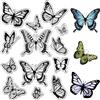 CRASPIRE Farfalla Timbri in Gomma Trasparente Insetti Animali Riutilizzabili Retro Trasparente Sigilli in Silicone per Timbri per Diario Creazione di Carte Scrapbooking Album Fotografico Decorativo