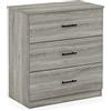 Furinno Tidur Cassettiera a 3 cassetti dal Design Semplice con Maniglia, Legno ingegnerizzato, Rovere Francese Grigio