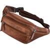 STILORD 'Zion' Marsupio in Pelle Vintage Moderno Uomo Donna Borsa a Vita in Cuoio Vero Borsello con Cerniere Resistente alla Moda, Colore:napoli - marrone