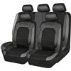 ZONEWD 9 Pezzi Auto Coprisedile Pelle per Dacia Sandero Stepway 5 Places Duster 2000-2019 2020 2021 2022 2023 2024, Anteriori E Posteriori Coprisedile Set Completo Impermeabile Auto Accessori,Grey