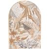 DRW Quadro tela stile arco con cornice in legno naturale con fiori e piante nei toni del marrone 120,8 x 80,8 x 4 cm