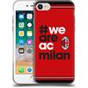 Head Case Designs Licenza Ufficiale AC Milan Strisce Stemma Custodia Cover in Morbido Gel Compatibile con Apple iPhone 7/8 / SE 2020 & 2022
