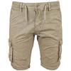 Evoga Pantaloni Corti Uomo Cargo Slim Fit Cotone con tasconi Laterali (46, Beige)