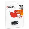 Emtec D250 Mini unità flash USB 32 GB USB tipo A 2.0 Nero ECMMD32GD252