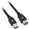 V7 Cavo prolunga USB nero da USB 3.0 A femmina a USB 3.0 A maschio 2m 6.6ft V7U3.0EXT-2M-BLK-1E
