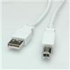 Value USB 2.0 Cable, 0.8m cavo USB 0,8 m USB A USB B Bianco RO11.99.8809