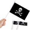 Anley Bandiera Pirate Stick, ANLEY Jolly Roger 5x8 pollici (12 X 20 cm) Mini bandiera portatile con asta solida bianca da 12 - Colore vivido e resistente allo sbiadimento - 5 x 8 pollici Bandierine