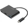 DIGITUS USB Type-C HDMI Multiport Adapter 4K@30Hz 1x HDMI, 1x USB-C Port (PD), 1x USB 3.0