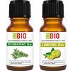 Laborbio Set 2 oli essenziali Rosmarino - Limone 100% Puri Naturali Biologici - Certificati uso interno Terapeutici Alimentari Diffusori Aromaterapia Cosmetica - Laborbio