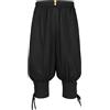 BaronHong Pantaloni da uomo alla caviglia, medievali vichinghi, da pirata, stile gotico rinascimentale, Nero , L