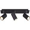 TRIO INTERNATIONAL Faretto MARLEY in metallo nero 3xGU10 - 802400332