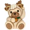 THUN, Teddy Vestito da Renna in Ceramica Decorata a Mano, Versione Piccola, Addobbo Natalizio, Idea Regalo, 7.3x6.4x9.7 cm h
