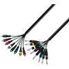 Adam Hall Cables 3 STAR L8 PC 0500 - Cavo multipolare 8 x jack mono da 6,3 mm a 8 x RCA maschio 5 m