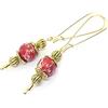 ThurColas Orecchini Thurcolas in stile vintage in diaspro imperiale rosso montati su cerchi dorati