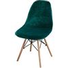 FANSU Velluto Coprisedie con Schienale 1/2/4/6 Pezzi Elasticizzato, Nordico Sedia Scandinave Fodere Coprisedia per Sala da Pranzo Copertura per Cucina Ufficio Soggiorno (Verde Scuro,6 Pezzi)