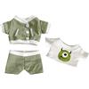 niannyyhouse 15 cm vestiti per bambole in peluche verde mostro tuta cappotto t-shirt pantaloni 6 pollici bambola vestire (verde, 15 cm)