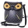 Kawaii-Story LB-6048-3 Nero Gufo Uccello Rigido Vintage Donna Mantelle Borsa, Nero , Einheitsgröße
