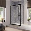 Parama Box doccia 70x100 cm scorrevole vetro 6mm trasparente profili nero opaco | Lipari