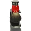 Fantasia Porta pennello da barba, plastica nera con pennello da barba, rosso/nero, capelli sintetici