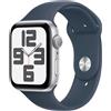 Apple Watch SE GPS Cassa 44mm in Alluminio Argento con Cinturino Sport Blu Tempesta - M-L