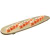 BAKAJI Tagliere Ovale 52x14cm in Legno Multistrato Con Piedini Sushi Salumi Formaggi