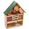 BAKAJI Mangiatoia per Uccelli Giardino Casetta Uccellini Hotel Api 3 Piani in Legno XL