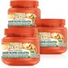 Garnier Fructis, Multi Pack Maschera Ripara&Rinforza, Per Capelli Danneggiati, Riparazione Profonda, Per Capelli Più Forti, Con Olio di Marula e Cheratina Riparatrice, Keratin Filler, Confezione da 3