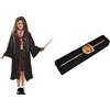 Ciao-Hermione Granger costume travestimento bambina originale Harry Potter, Colore Nero, 11729.7-9 & Bacchetta Hermione Granger (30cm) con Stemma Gryffindor in Scatola Clip, Colore Marrone, 20196