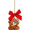THUN - Addobbi Natalizi, Panda Rosso in Ceramica Decorata a Mano, Versione Piccolo - Idea Regalo Natale 2022-4.8x3.8x4.8 cm h
