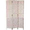 DRW Paravento in legno a 3 foglie in bianco decape 117x2x180 cm