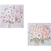 DRW Set di 2 quadri di tela quadrati dipinti a mano il 40% con fiori assortiti e multipli, 60 x 60 x 3 cm