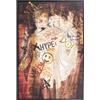 DRW Quadro tela con cornice nera re antica con graffiti nei toni del marrone 122.6x82.6x4.3 cm