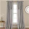 Lush Decor Bayview Curtains Pintuck-Tende semitrasparenti testurizzate per Soggiorno, Sala da Pranzo, Camera da Letto (Coppia), Poliestere, Grigio, 84 x 52