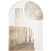 DRW Quadro tela stile arco con cornice in legno naturale astratto nei toni marrone e oro 120.8x80.8x4 cm