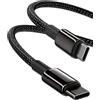 Baseus - Cavo dati con doppio connettore USB Tipo-C, 100 W PD 5A QC 4.0, ricarica rapida, lega di zinco e nylon intrecciato, per Samsung S21/S20+/S10/Note 10/iPad Pro/MacBook Air/Pixel e altri (2 m)